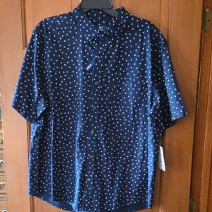 George Men's Dark Blue Polka Dot Shirt
